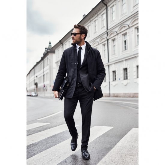 JP1880 Jacket Business Waterproof Windproof Black TALL - VÊTEMENTS HOMME MT-6XLT - Vêtements Tall Homme