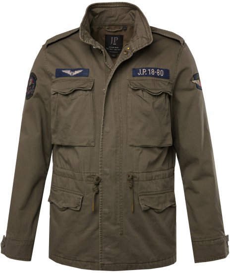 JP1880 Field Jacket with Badges Vintage Look TALL Moss Green - TALL vestes - 
