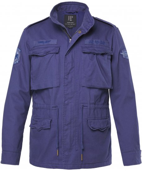 JP1880 Field Jacket with Badges Vintage Look Light Azure Blue - Vestes - Vestes Homme Grandes Tailles