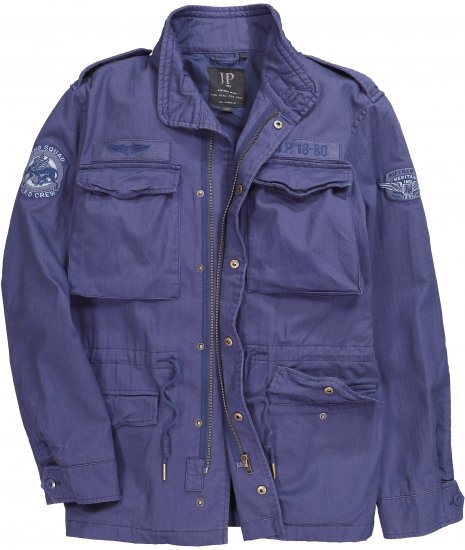 JP1880 Field Jacket with Badges Vintage Look Light Azure Blue - Vestes - Vestes Homme Grandes Tailles
