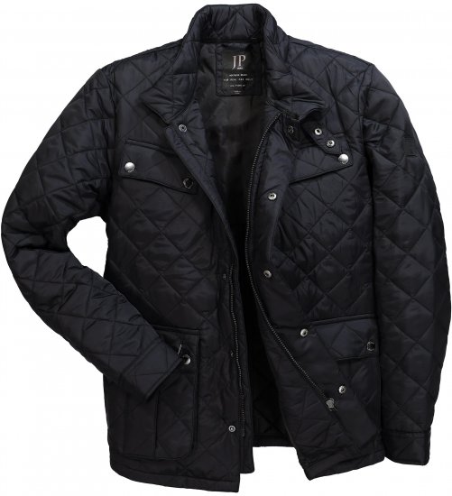 JP1880 Quilted with Multiple Pockets Jacket Black - Vestes - Vestes Homme Grandes Tailles