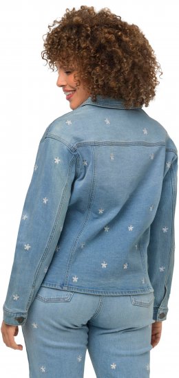 Ulla Popken Embroidered Denim Jacket Light Blue - Vestes - 