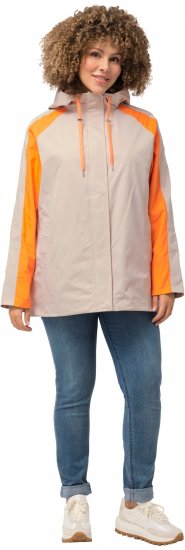 Ulla Popken HYPRAR Color Black Water Repellent Jacket Dark Putty - Vestes - 