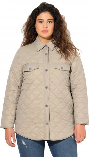 Ulla Popken Quilted Water Repellent Shirt Jacket Medium Grey - Vestes - 