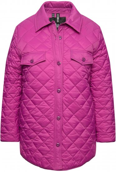 Ulla Popken Quilted Water Repellent Shirt Jacket Berry - Ulla Popken - 