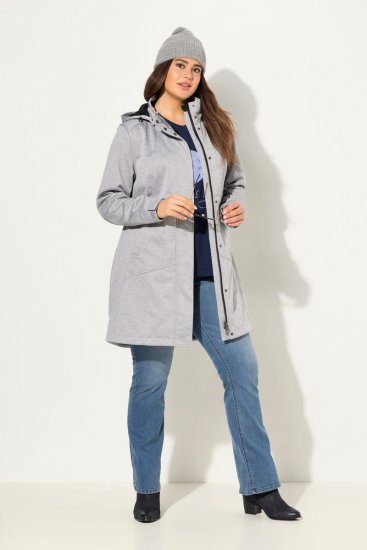 Ulla Popken HYPRAR Melange Softshell Jacket Grey Melange - Vestes - Vestes femme grande taille