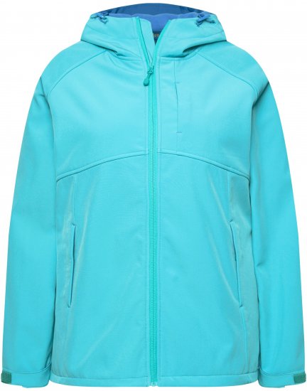 Ulla Popken Softshell Contrast Color Jacket Turquoise - Vestes - 