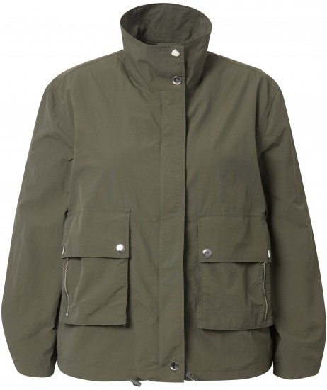 Ulla Popken Cargo Style Elastic Hem Jacket Olive Grey - Vestes - 