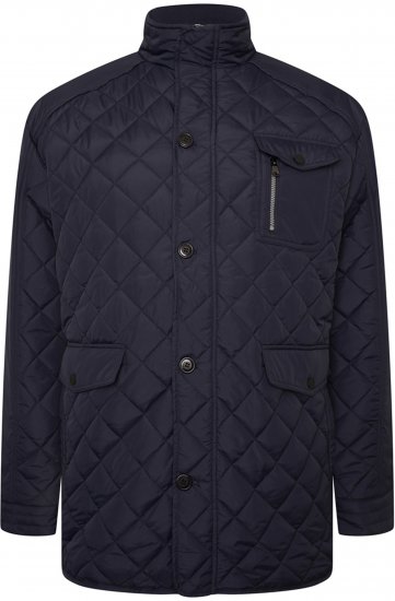 Kam Jeans KV139 Heritage Quilted Parka Jacket Navy - Vestes - Vestes Homme Grandes Tailles
