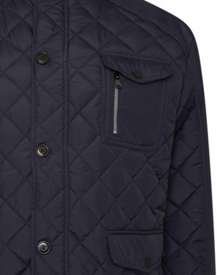 Kam Jeans KV139 Heritage Quilted Parka Jacket Navy - Vestes - Vestes Homme Grandes Tailles
