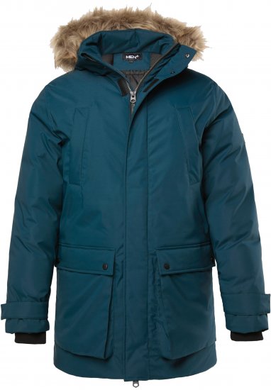 Men Plus Parka With Fur Hood Dark Green - Vestes - Vestes Homme Grandes Tailles