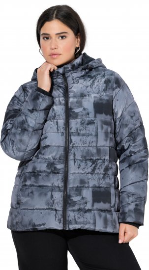 Ulla Popken HYPRAR Quilted Abstract Print Jacket Black - Vestes - 