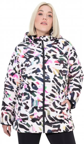 Ulla Popken HYPRAR Water-Repellent Allover Print Jacket Pale Beige - Vestes - 