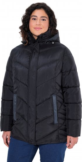 Ulla Popken HYPRAR Reflective Detail Quilted Jacket Black - Vestes - 