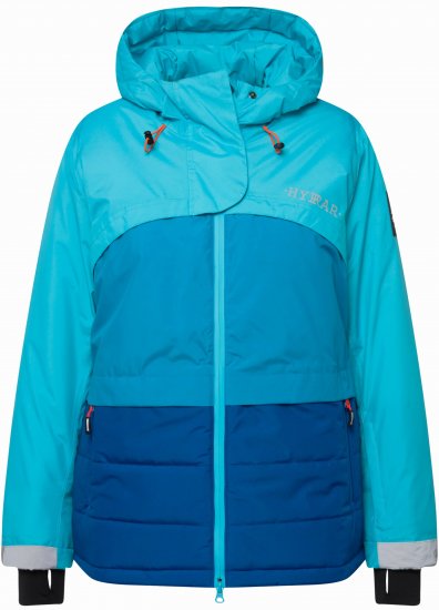 Ulla Popken HYPRAR Colorblock Fully Lined Ski Jacket Bright Turquoise - Vestes - 