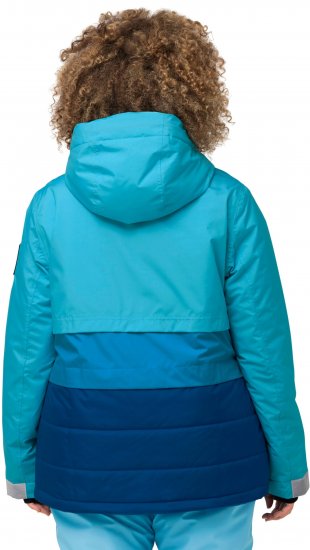 Ulla Popken HYPRAR Colorblock Fully Lined Ski Jacket Bright Turquoise - Vestes - 