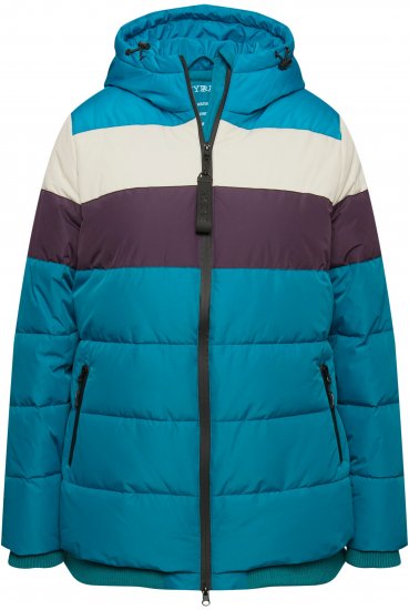 Ulla Popken HYPRAR Striped Triple Function Fully Lined Quilted Jacket Dark Petrol - Vestes - 