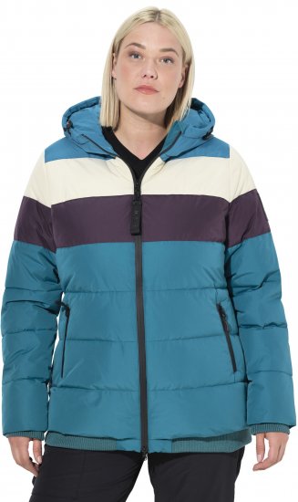 Ulla Popken HYPRAR Striped Triple Function Fully Lined Quilted Jacket Dark Petrol - Vestes - 