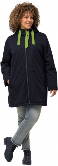 Ulla Popken HYPRAR Triple Function Contrast Trim Quilted Lining Jacket Navy - Vestes - 