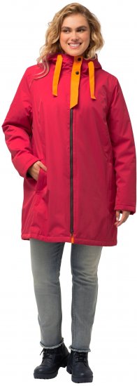 Ulla Popken HYPRAR Triple Function Contrast Trim Quilted Lining Jacket Salsa Red - Vestes - 