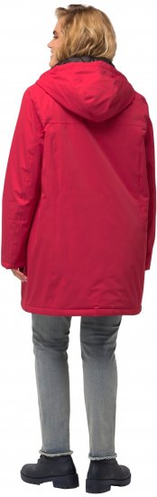 Ulla Popken HYPRAR Triple Function Contrast Trim Quilted Lining Jacket Salsa Red - Vestes - 