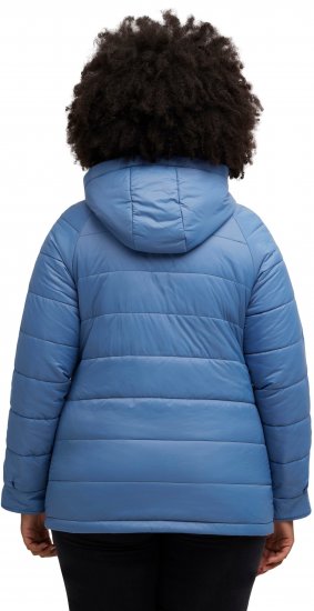 Ulla Popken Reversible Butterfly Print Fully Lined Quilted Jacket Blue Denim - Vestes - 