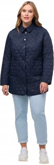 Ulla Popken Quilted Jacket with Plaid Lining Navy - Vestes - 