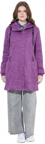 Ulla Popken Knit Fleece-Lined Jacket Purple - Vestes - 