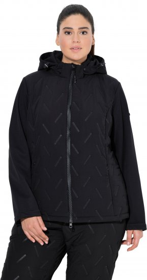 Ulla Popken Triple Function Laser Quilted Softshell Jacket Black - Vestes - 