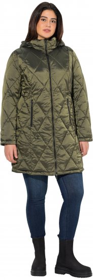 Ulla Popken HYPRAR Diamond Quilted Jacket Bottle Green - Vestes - 