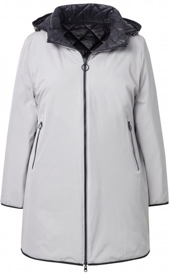 Ulla Popken HYPRAR Reversible Quilted Jacket Medium Grey - Vestes - 