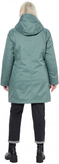 Ulla Popken HYPRAR Drawstring Waist Parka Grey Green - Vestes - 
