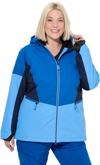 Ulla Popken HYPRAR Performance Colorblock Ski Jacket Denim Blue - Vestes - 