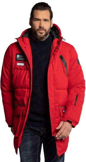 JAY-PI Warm Quilted Parka Dual Function Windproof and Water Repellent Red - Vestes - Vestes Homme Grandes Tailles