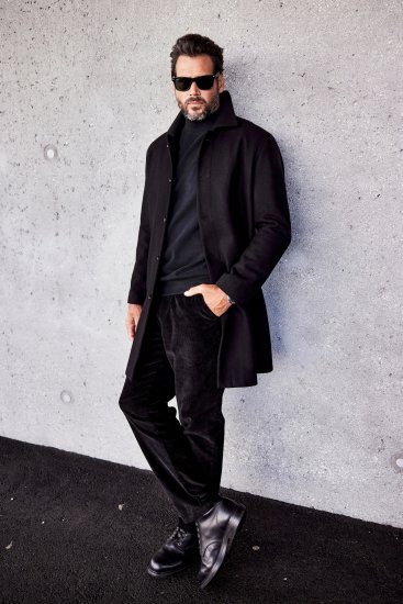 JP1880 Coat Wool Blend Water Repellent Black - Vestes - Vestes Homme Grandes Tailles