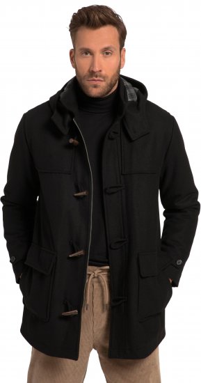 JP1880 Dufflecoat Water-repellent Black - Vestes - Vestes Homme Grandes Tailles