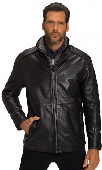 JP1880 Jacket Nappa Lamb Leather Black - Vestes - Vestes Homme Grandes Tailles