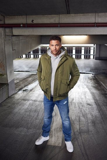 STHUGE Bomber Jacket With Hood Green - Vestes - Vestes Homme Grandes Tailles