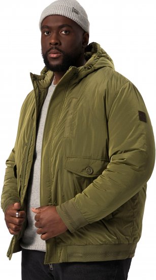 STHUGE Bomber Jacket With Hood Green - Vestes - Vestes Homme Grandes Tailles