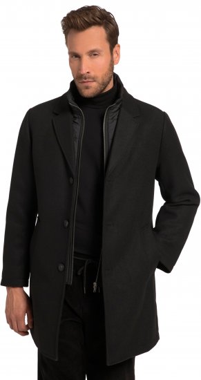 JP1880 Coat Wool Blend Quilted Black - Vestes - Vestes Homme Grandes Tailles