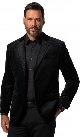 JP1880 Jacket Velvet Business Smoking Black - Costumes - Costumes grandes tailles 