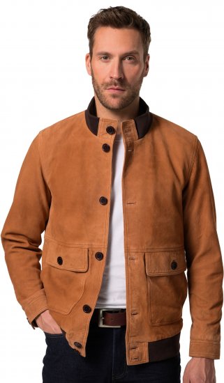 JP1880 Jacket Leather Lamb Nappa Brown - Vestes - Vestes Homme Grandes Tailles