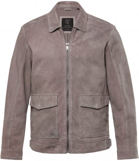 JP1880 Leather Jacket Lamskin Suede Grey - Vestes - Vestes Homme Grandes Tailles