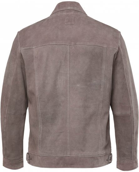 JP1880 Leather Jacket Lamskin Suede Grey - Vestes - Vestes Homme Grandes Tailles