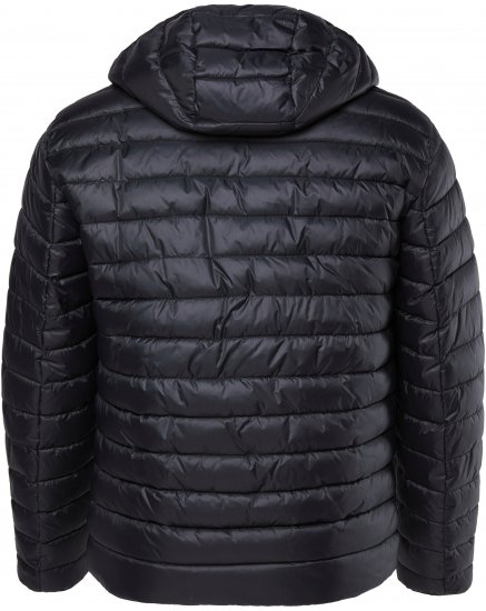 JAY-PI Lightly Quilted Jacket with a Hoodie Black - Vestes - Vestes Homme Grandes Tailles