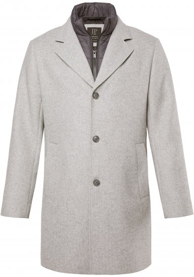 JP1880 Wool Blend Coat with Nylon Insert Grey - Vestes - Vestes Homme Grandes Tailles