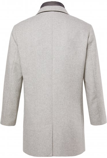 JP1880 Wool Blend Coat with Nylon Insert Grey - Vestes - Vestes Homme Grandes Tailles