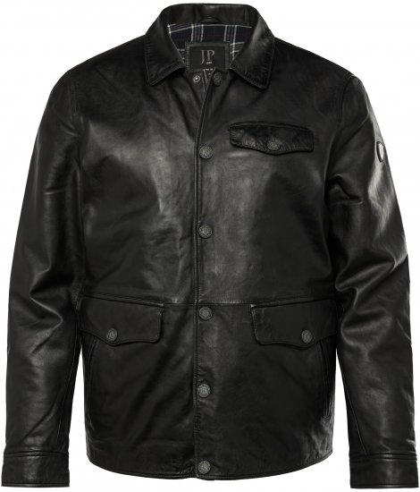 JP1880 Leather Jacket Finest Lamb Nappa Black - Vestes - Vestes Homme Grandes Tailles