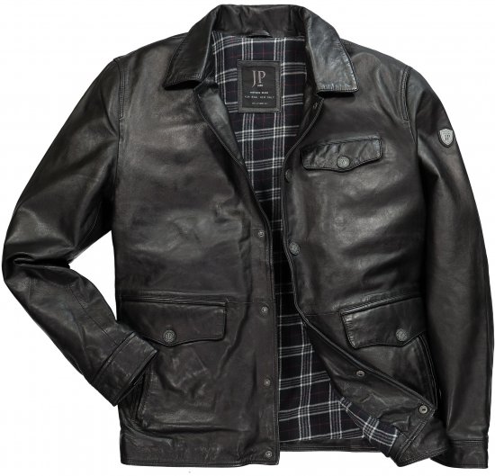 JP1880 Leather Jacket Finest Lamb Nappa Black - Vestes - Vestes Homme Grandes Tailles