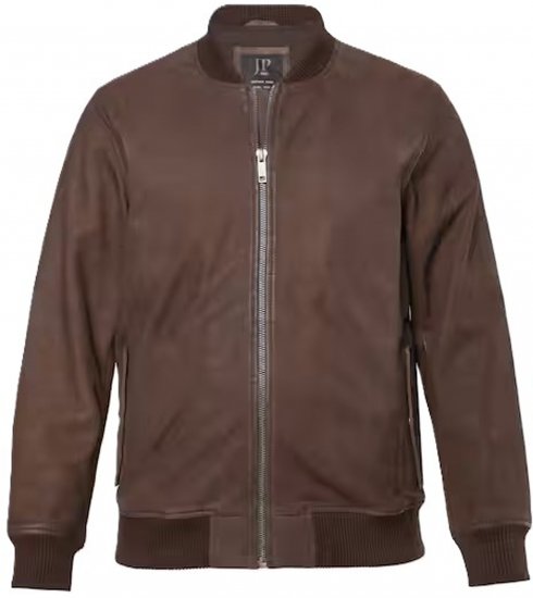 JP1880 Jacket Buffed Nubuck Lamb Leather Brown - Vestes - Vestes Homme Grandes Tailles